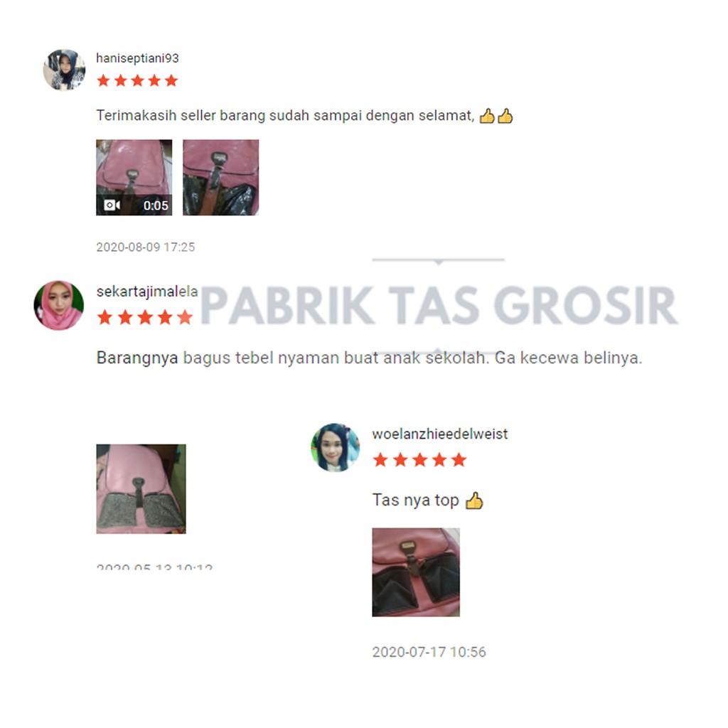 Tas Ransel Wanita Espirit Saku Pink Bagus Backpack Kulit Kekinian Fashionable