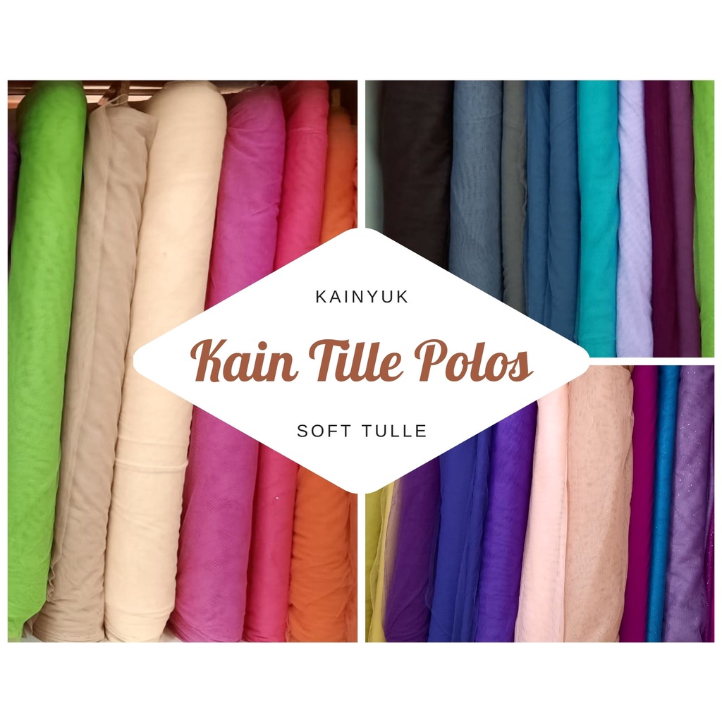 KAIN SOFT TULLE / TILE POLOS HALUS LEMBUT KEBAYA TILLE / TILE GLITER- HARGA PER 1 METER