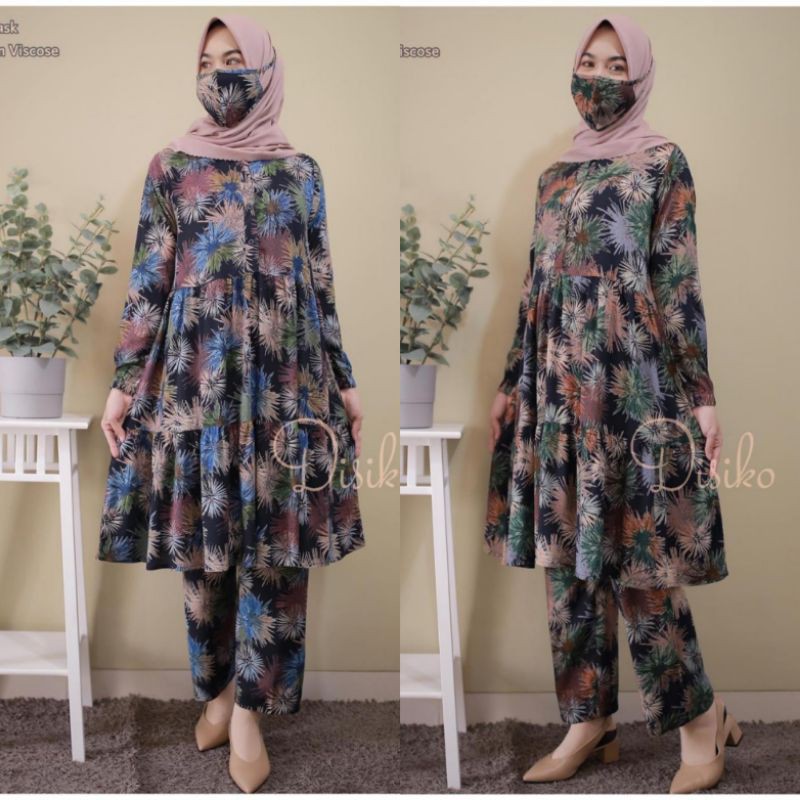 setelan viscose celana tunik terbaru premium original by disiko exclusive
