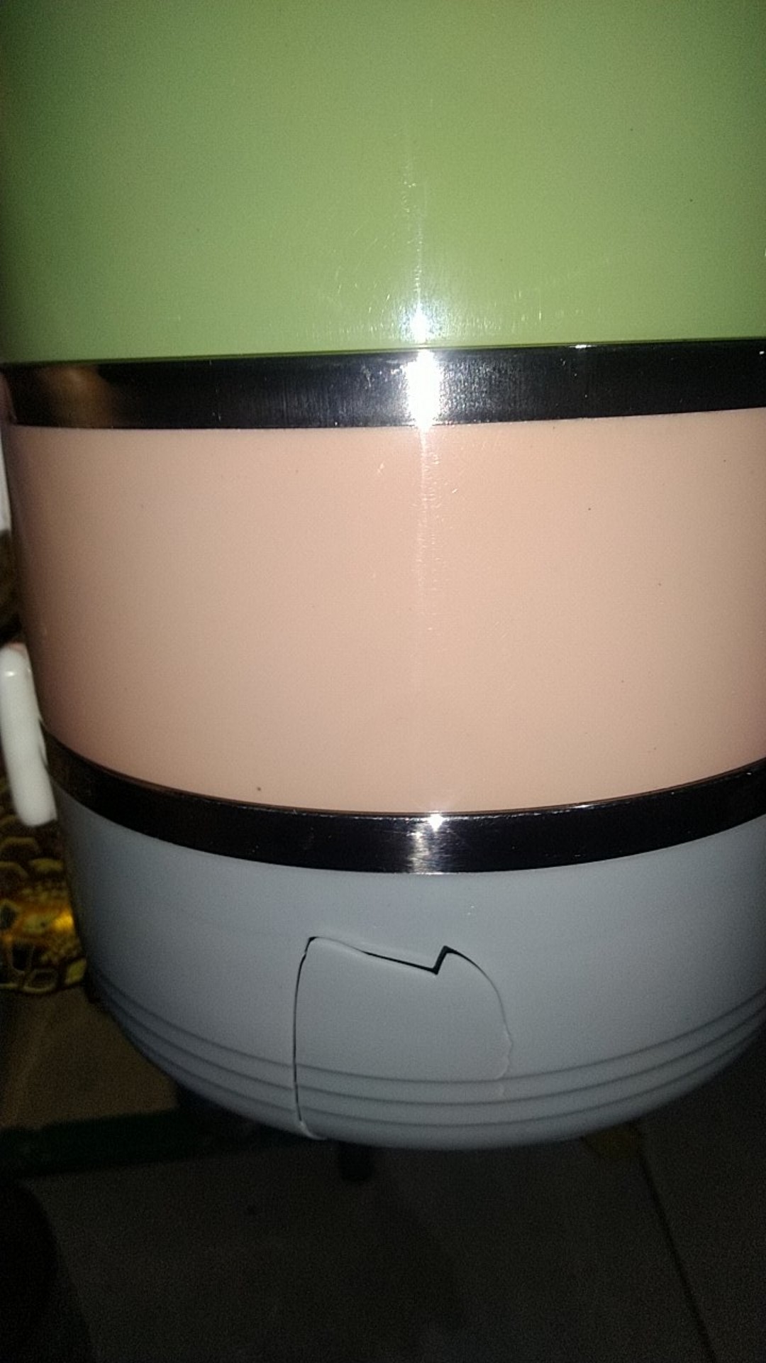 [ Rantang 4 Susun Bulat Kombinasi ]warna Warni Polos Lunch Box Stainless