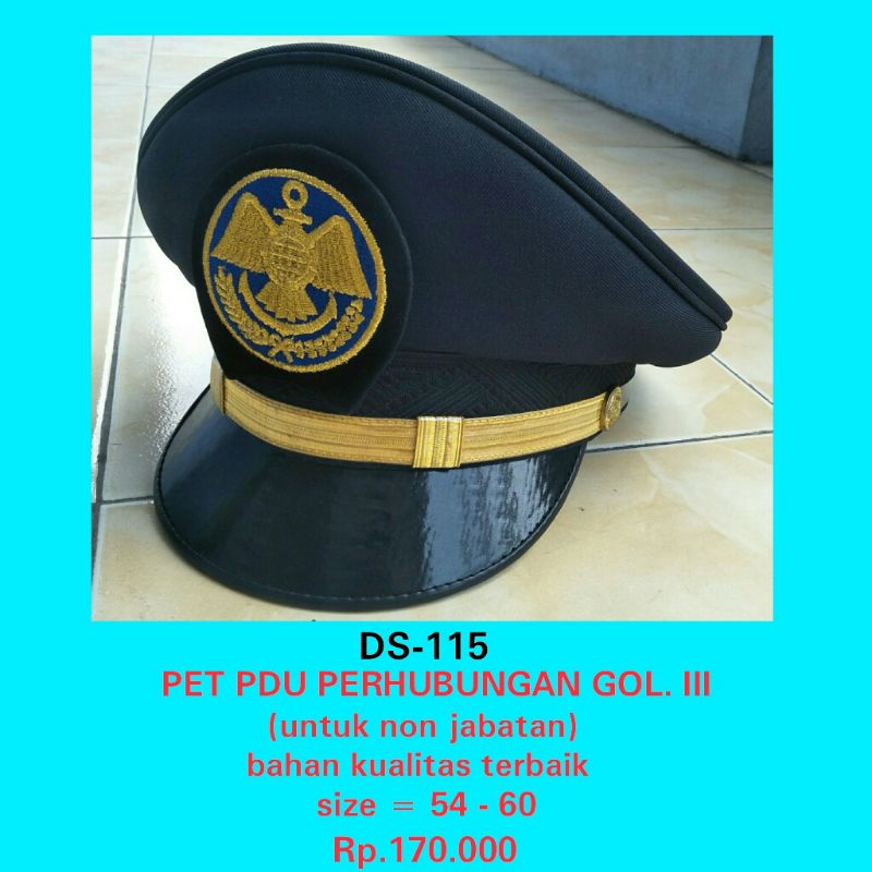 pet pdu perhubungan golongan 3 staf topi pet dishub golongan 3 staf topi pet kemenhub golongan 3 sta