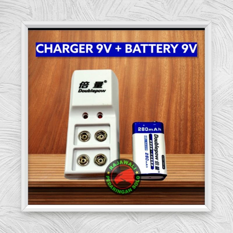 PAKET CHARGER BATERAI KOTAK 9V + BATERAI KOTAK 9V RECHARGEABLE