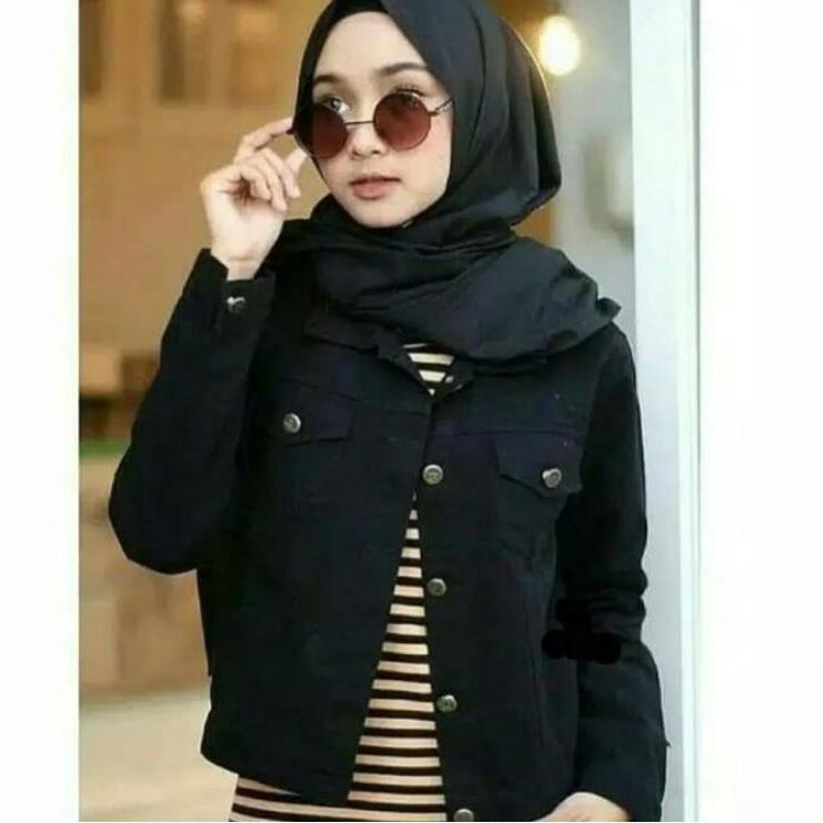 "DOB.25Au22r" JAKET JEANS BIONDY WANITA KEKINIAN JINS DENIM BIONDY JAKET WARNA SNOW BLACK JAKET BION