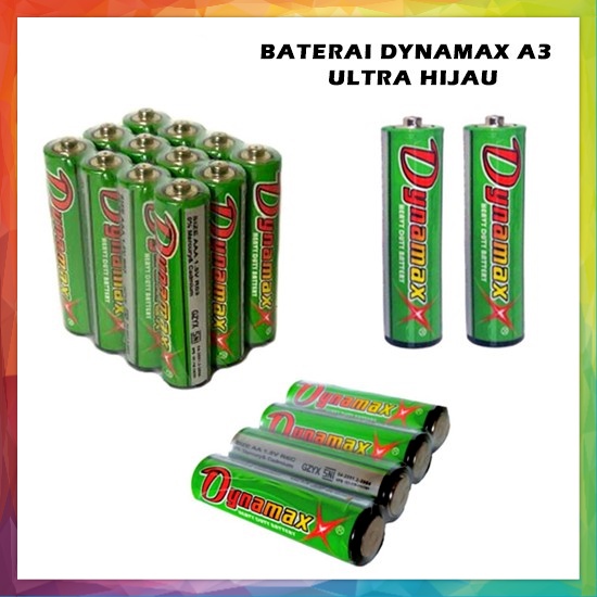 Baterai AAA A3 Alkaline Dynamax Hijau Ultra Black 1.5v Kualitas SNI