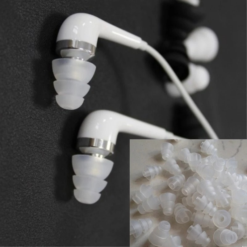 1 Pasang Earbud Pengganti Bahan Silikon Tiga Lapis Untuk Earphone In-Ear Universal