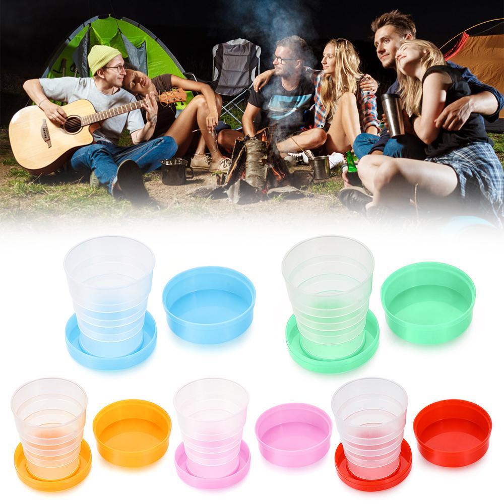 Solighter Collapsible Plastic Cup Camping Portable Olahraga &amp; Outdoors Dapur &amp; Makan Minum Mug