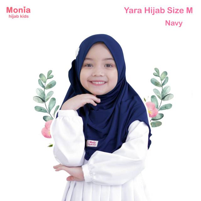 Yara Hijab  by Monia Hijab Kids Navy MLXL || Best Seller Hijab Kids