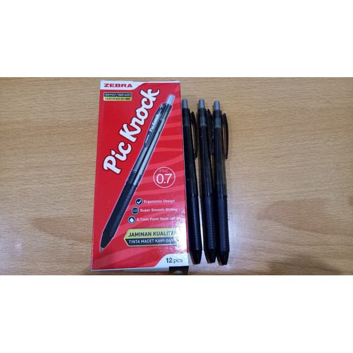 

ZEBRA. PENA SEMI GEL PIC KNOCK 0.7mm. - Hitam &#40- Perlusin &#41-