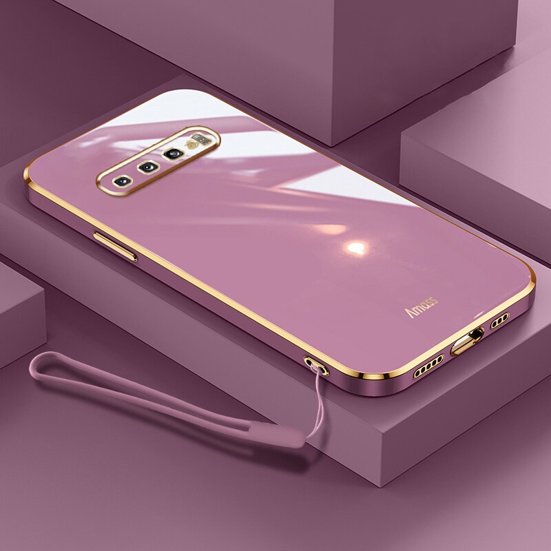 Case Bahan Silikon Dengan lanyard Untuk Samsung Galaxy S10 + S10 Plus