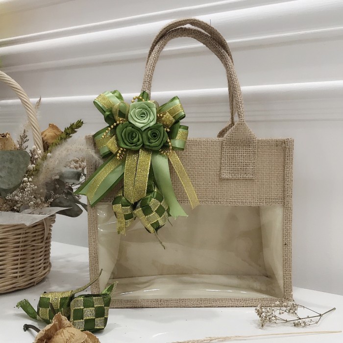 

Tas karung goni hampers packaging lebaran idul fitri estetik aesthetic - Ss (22x8xT18)