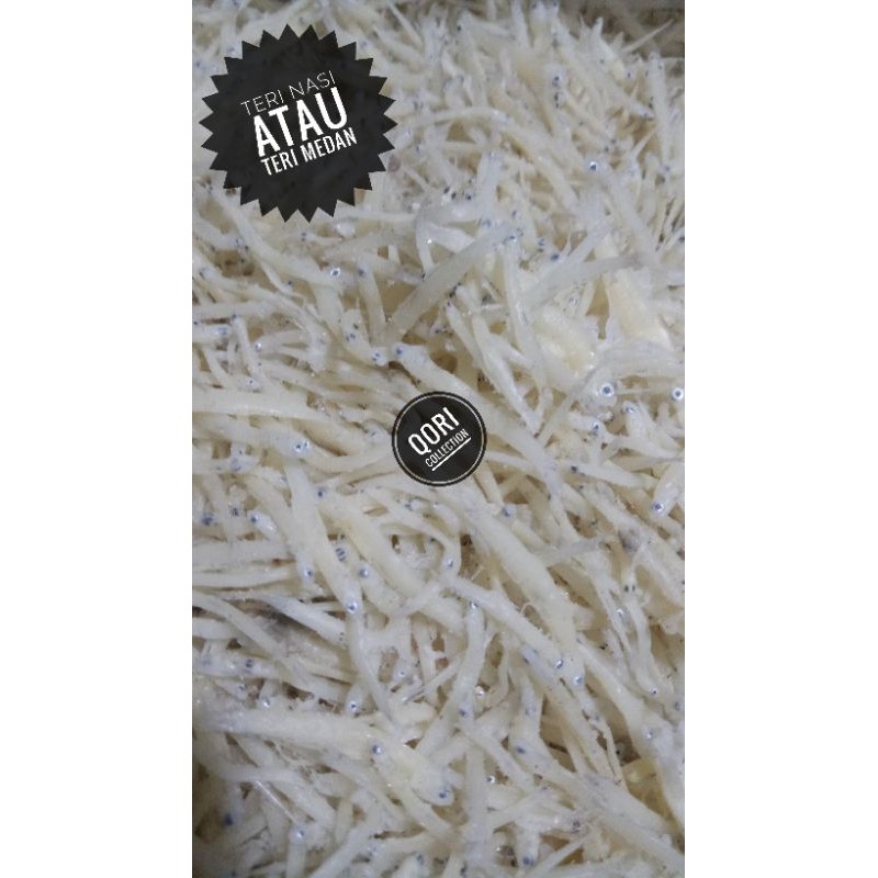 

Ikan teri medan atau teri nasi asin gurih enak,, kemasan 250gr