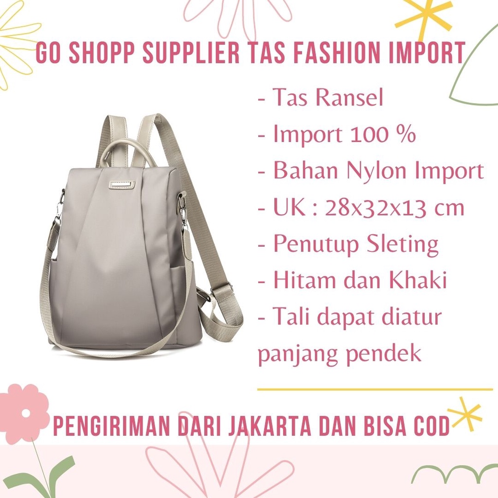 Tas Backpack Import - Tas Ransel Wanita - Tas Wanita Terbaru - Tas Ransel Wanita Anti Maling - Backpack Korea Impor - Tas Wanita 2in1 [BK10]