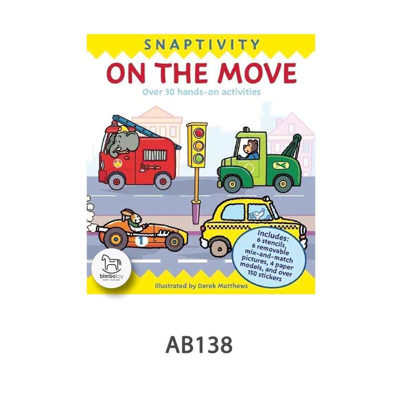 Bimbozone - Buku import anak - kreatifitas edukasi PAUD - AB138 - Snaptivity: on the Move