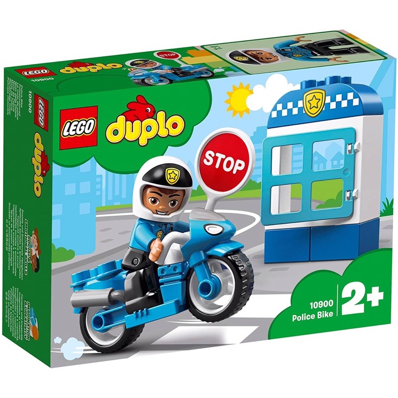 LEGO 10900 DUPLO Town Police Bike Building Bricks Set with Policeman Figure, Police Motorcycle