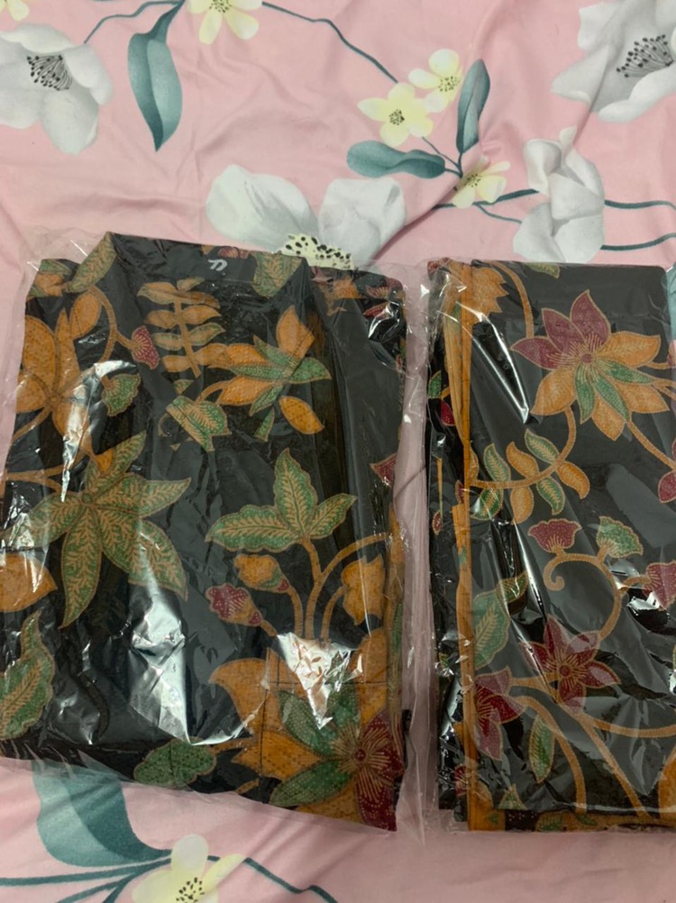 Kemeja Batik Panjang Slimfit Premium Dobby Dby Dobi Dobbi Parang Merah Kuning Hitam 723897 Cap 72