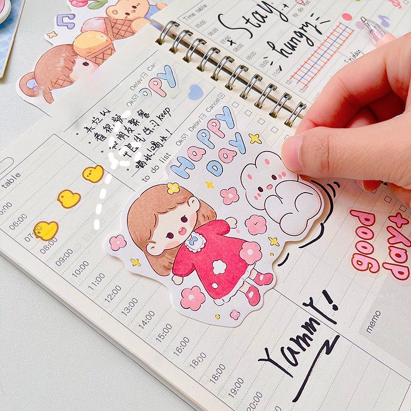 

10PCS MOMO KERTAS DEKOR AESTHETIC MEMO CUTE DEKOR SCRAPBOOK BUJO DIARY PLANNER