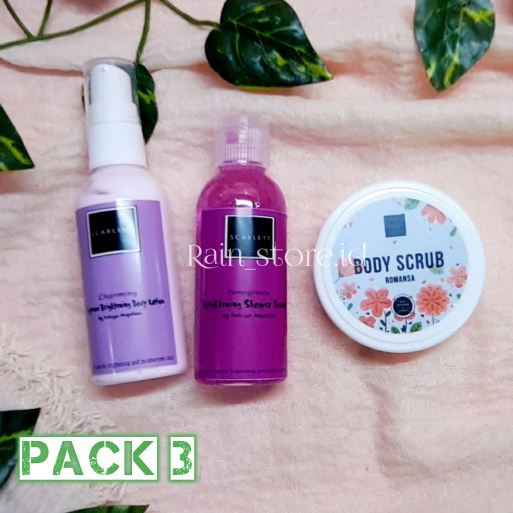 PAKET SCARLET MINI 3IN1 (C.P.S) [CHARMING 60ML] +[ POMEGRANTE 60ML]+[S