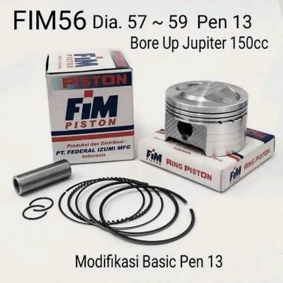  PISTON  SEHER KIT SET FIM 56 ukuran  57 57 5 58 58 5 59 mm 