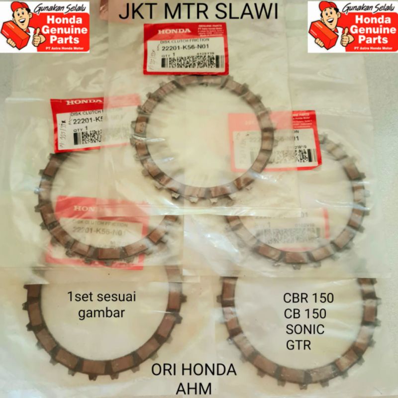 kampas kopling disk clutch cb 150 cbr 150 sonic supra gtr ori 1set ori honda ahm asli honda