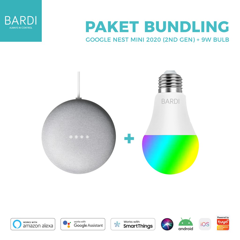 google nest mini   bardi smart light bulb 9w rgbww special bundle