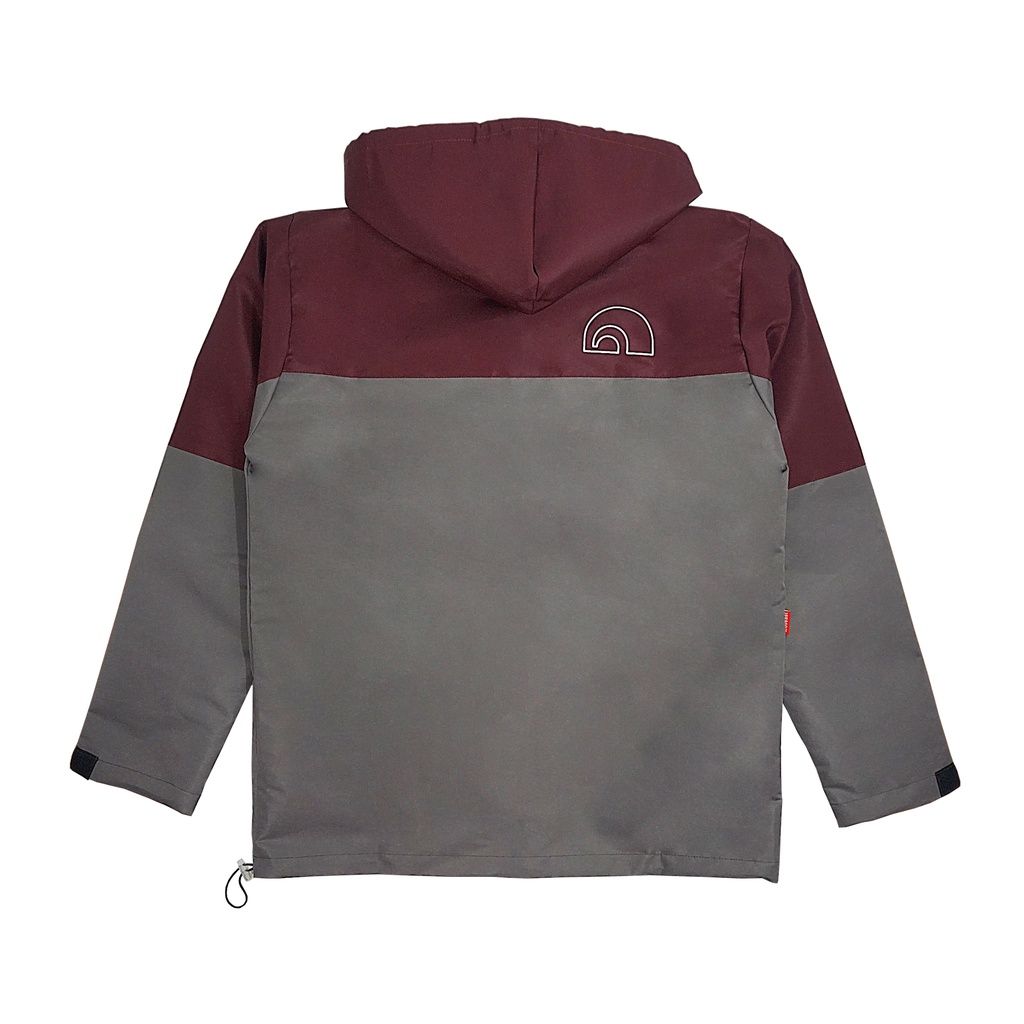 Troveast Jaket Parasut Original Waterproof Hiking Series-Maroon Grey XL