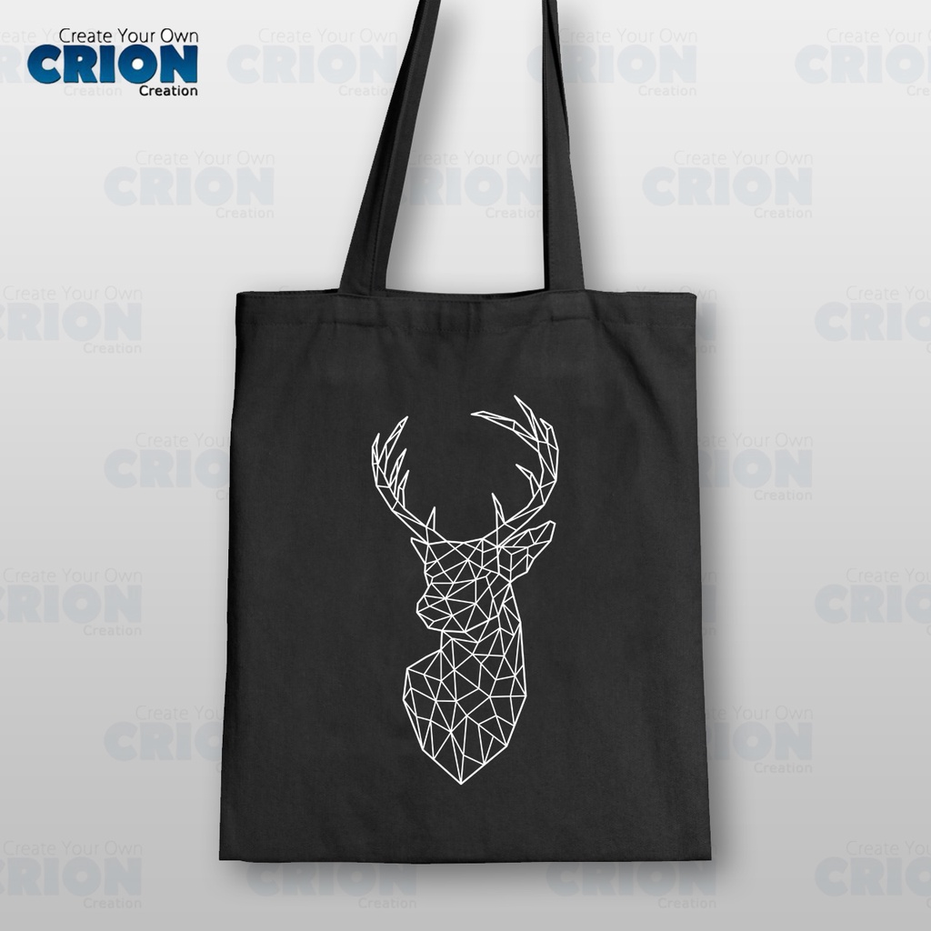 Totebag Drill Printing - Animal Lineart Series - Souvenir/Kado/Hadiah - By Crion