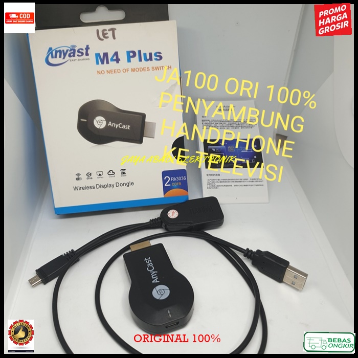 J100 ORI ANYCAST ALAT PENYAMBUNG HP KE TV HANDPHONE KE TELEVISI DONGLE HDMI MIRAE CAST PENGHUBUNG WI