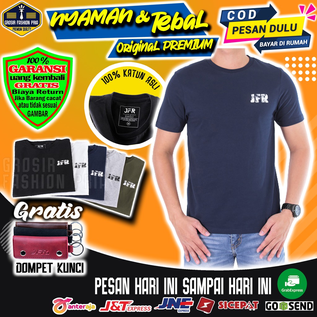 Baju Kaos Pria Distro Keren Baju Kaos Cowok Distro Murah Baju Distro Kaos Cowok Biru Navy GFP-111