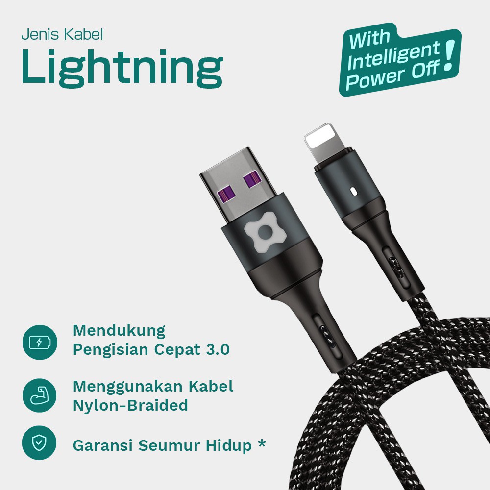 ORIGIN Kabel Data Fast Charging 3.0 Auto Disconnect With LED Indicator