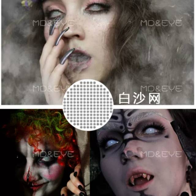 Softlens Putih mesh / Softlens Full Putih / Softlens zombie / Softlens hinata