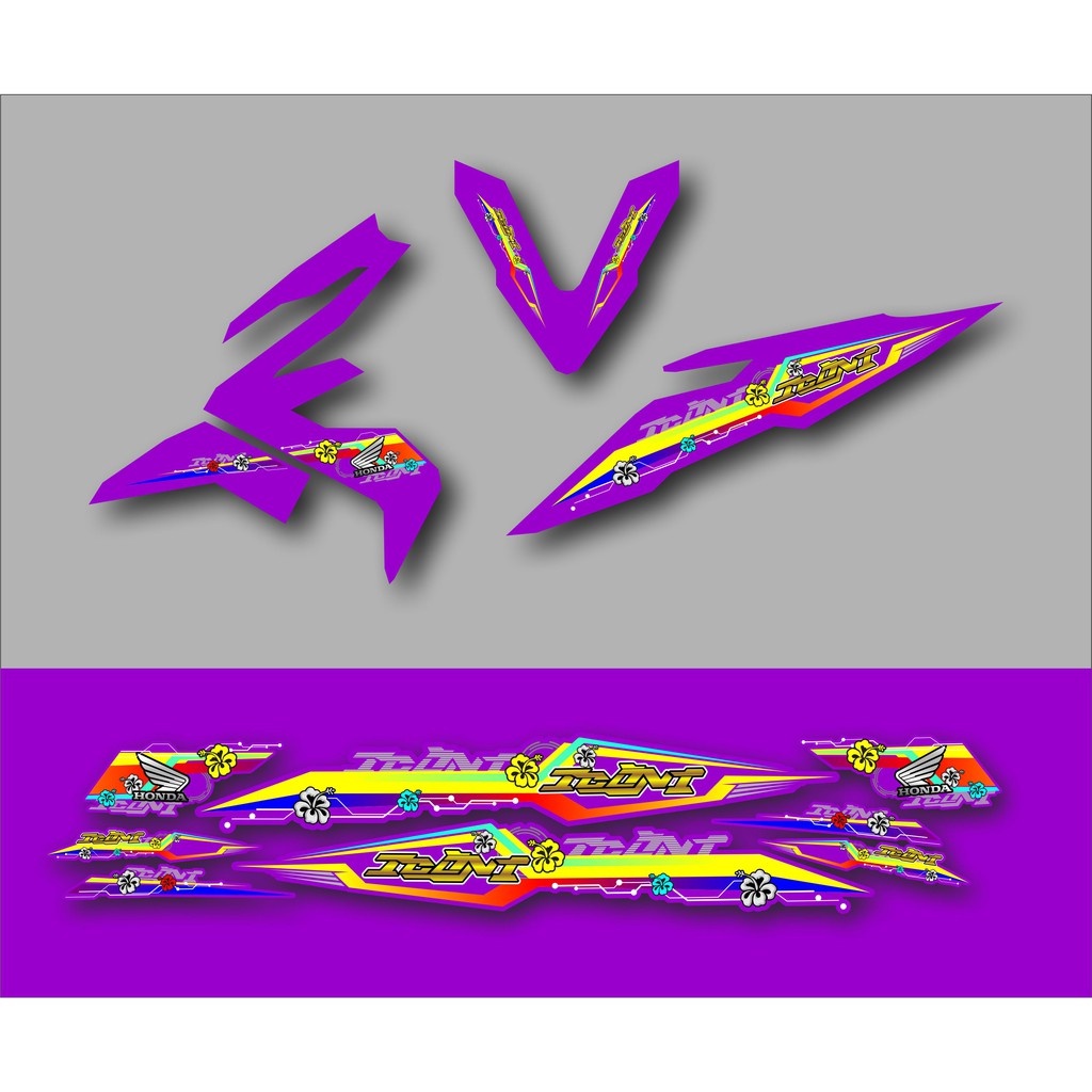 STRIPING MOTOR HONDA BEAT NEW ESP / STREET VARIASI WARNA UNGU