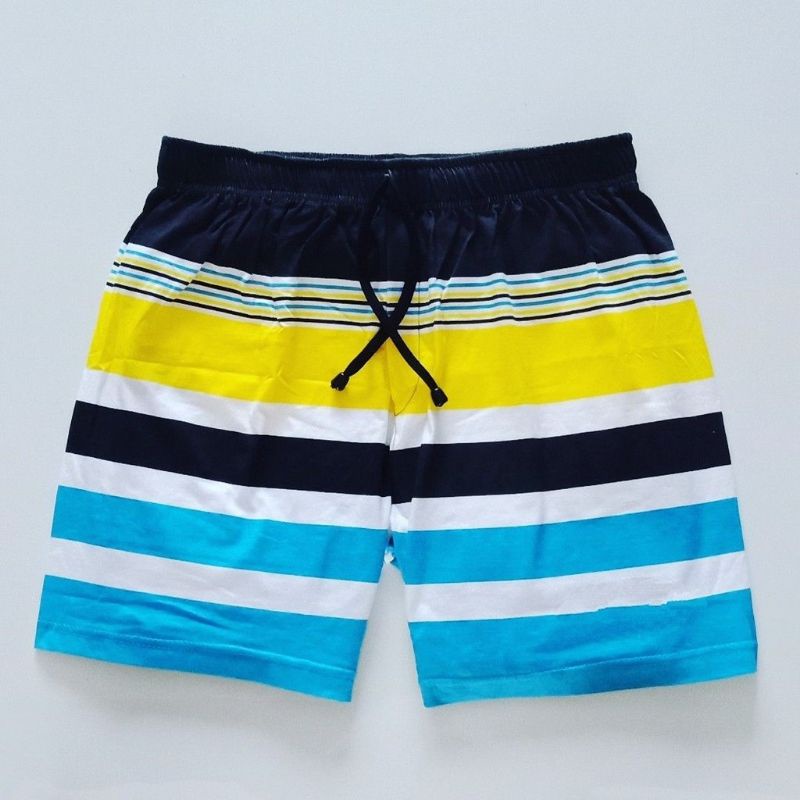Celana Pendek Pria Surfing Distro Premium Renang Pantai Santai Kolor-Salur Kuning