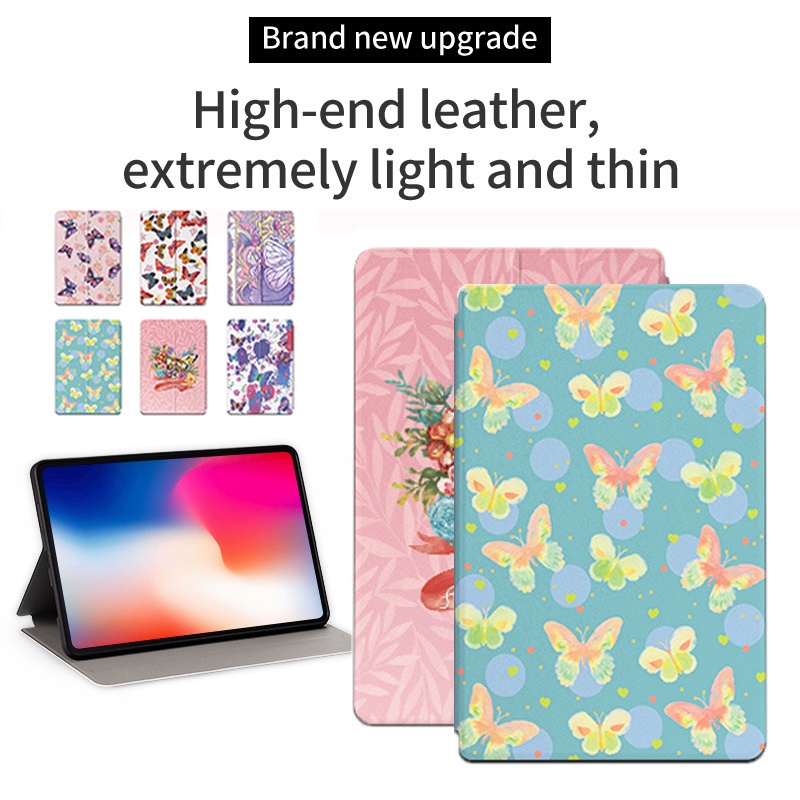 Untuk Samsung Galaxy Tab A 10.1 (2016) SM-T580 SM-T585 10.1-inci Fashion Tablet Flip Casing Kulit Case Fancy Color Butterfly Series Stand Cover