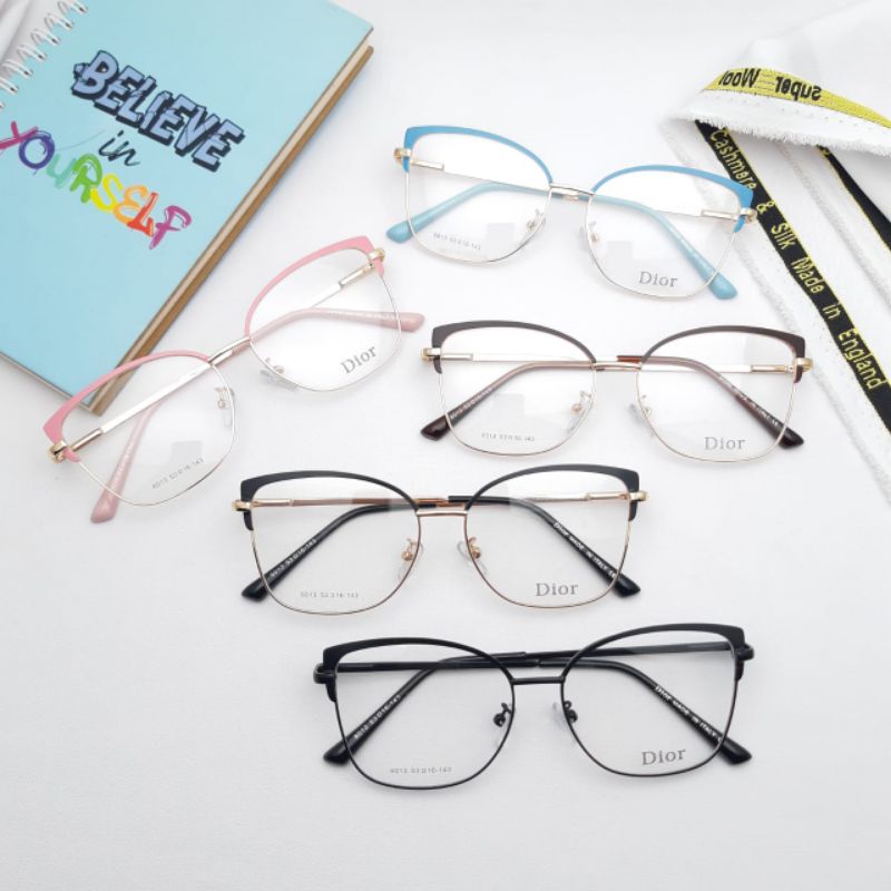 Frame kacamata wanita besi cat eye 6013 kkc