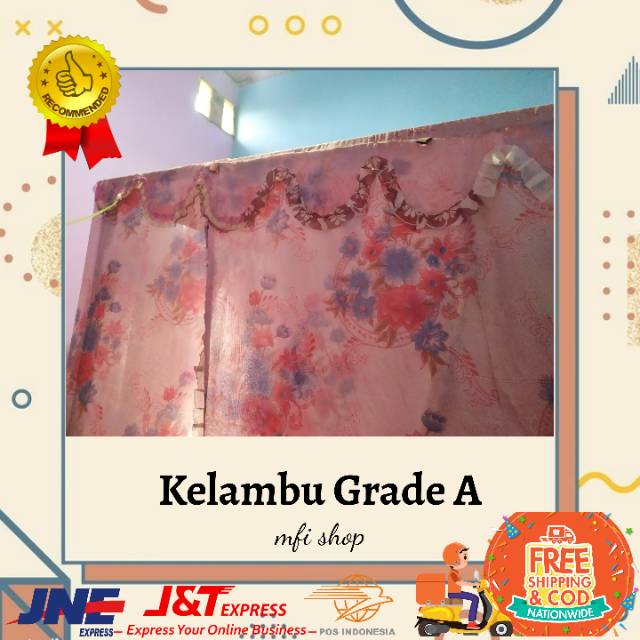 KELAMBU TIDUR GRADE A UKURAN 150X200 ANTI NYAMUK KELAMBU KOTAK