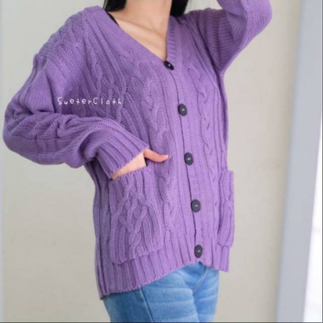 Cable cardigan
