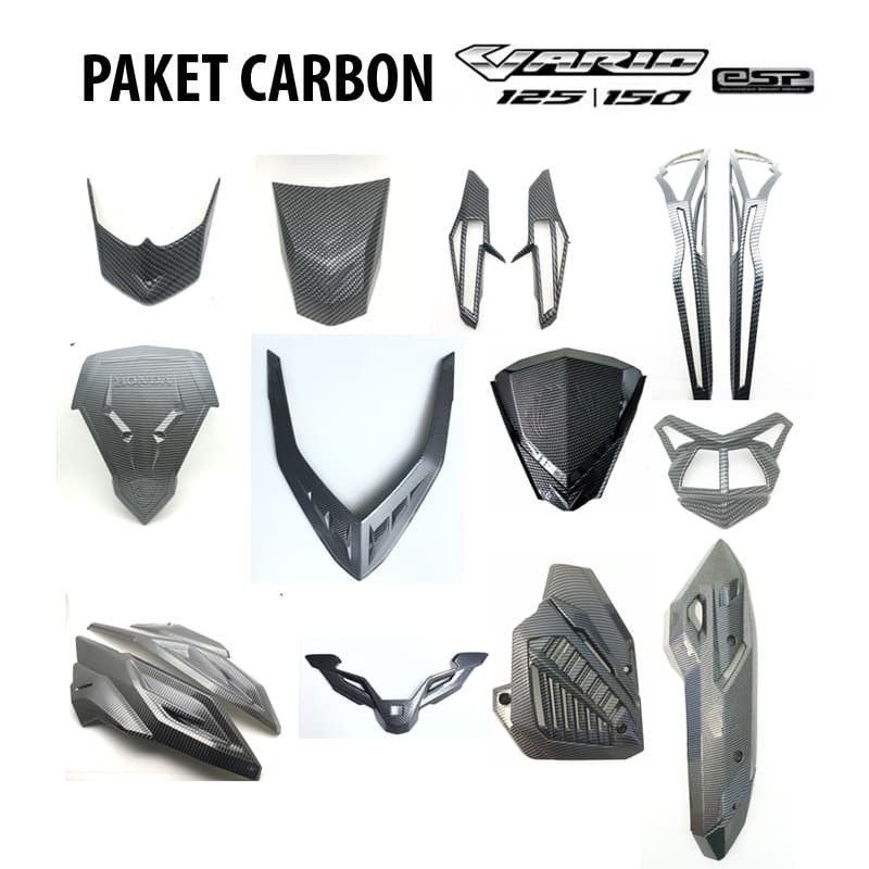 GOYANG HARGA; Paket Aksesoris Carbon Nemo Honda Vario 150 125 Esp New 100%ORIGINAL