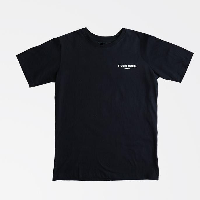 ( BISA COD ) Studio Moral in Futura Lorem Ipsum T-shirt in Black - S BERMUTU [Kode 1|Kode 2|Kode