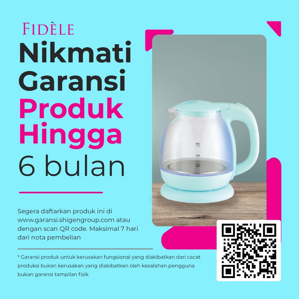 New Product Teko Listrik / Kettle Listrik Fidele High Quality FD-1688K