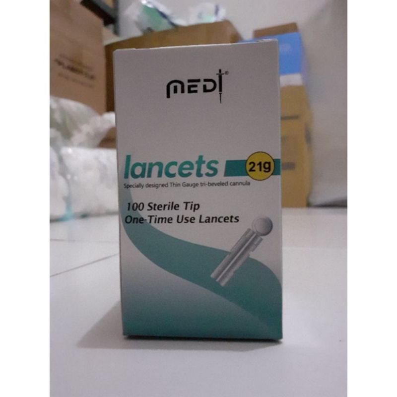 MEDI LANCET 21G / JARUM BEKAM/ Lancet Bekam SAMPLE DARAH 100PCS/BOX
