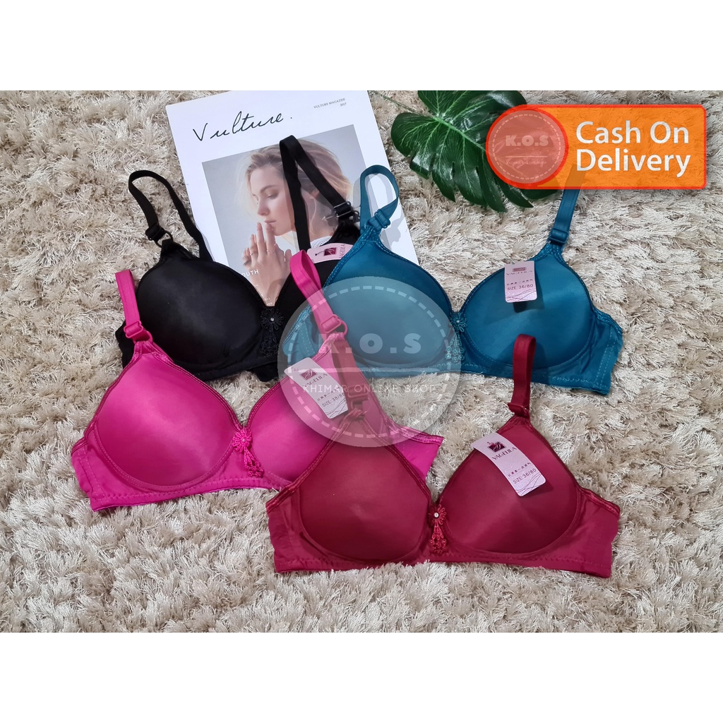 BRA BH TANPA KAWAT BUSA TIPIS POLOS WARNA CERAH SIZE 34-40