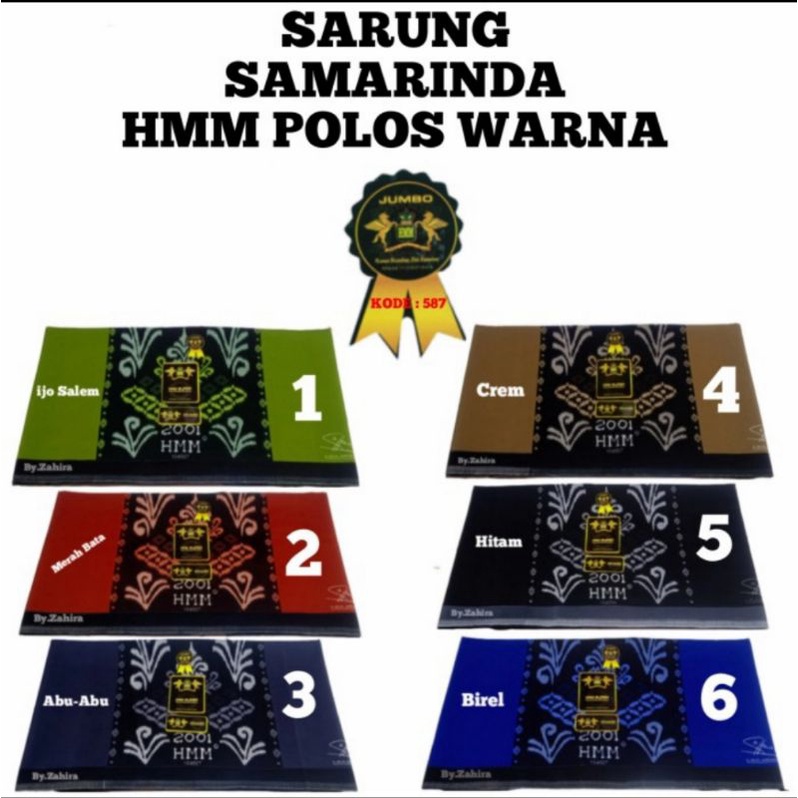 sarung samarinda HMM warna hitam dan polos warna