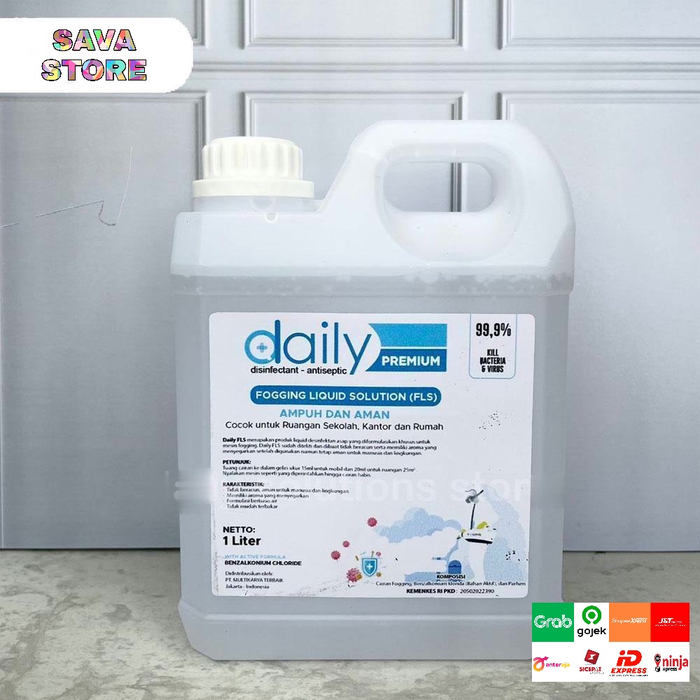 DESINFEKTAN FOGGING DAILY PREMIUM FOGGING LIQUID SOLUTIONS (FLS) 1 LITER KHUSUS MESIN FOGGING ASAP