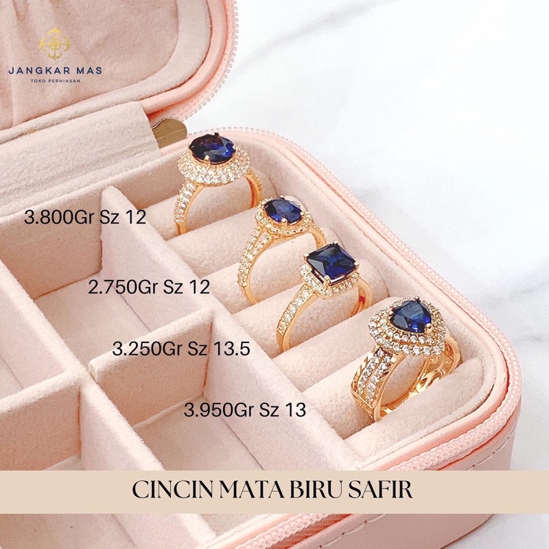 Cincin Emas Mata Biru Safir