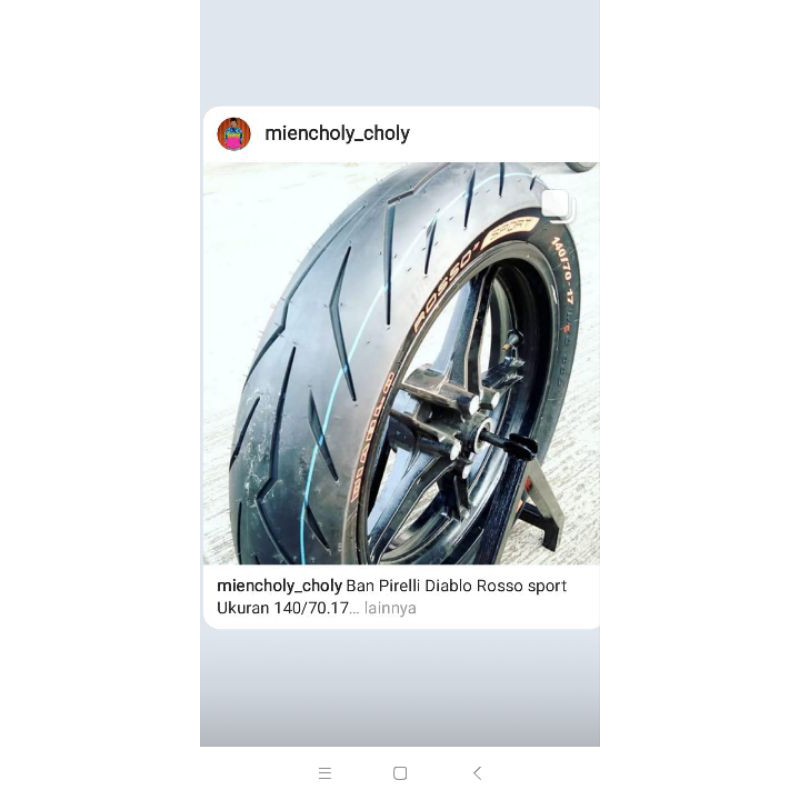BAN PIRELLI DIABLO ROSSO SPORT RING 17 140 70 BAN LUAR TUBLESS 14070 17 PIRELLI DIABLO ROSSO SPORT