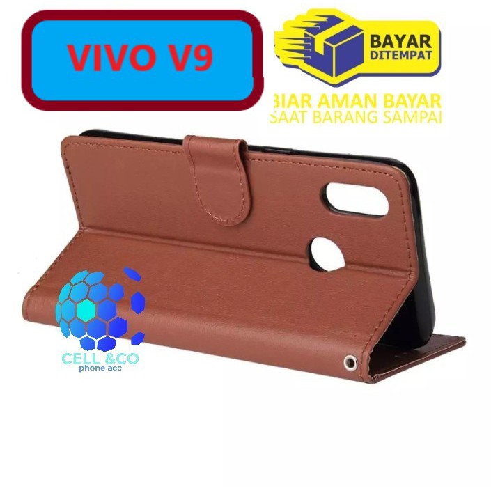 Flip cover VIVO V9 Flip case buka tutup kesing hp casing hp flip case leather wallet