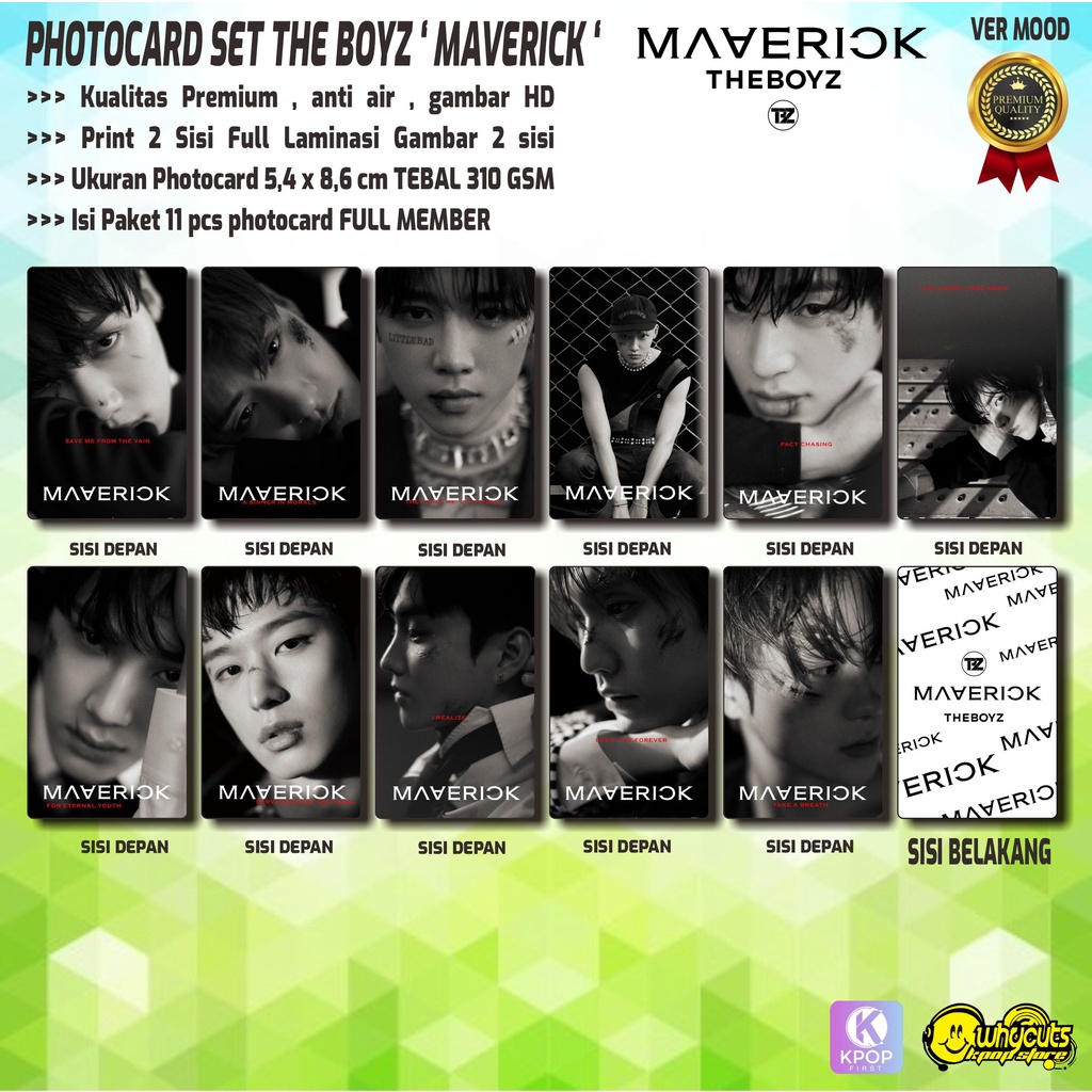 PHOTOCARD PC PREMIUM THE BOYZ MAVERICK PRINT 2 SISI FULL LAMINASI