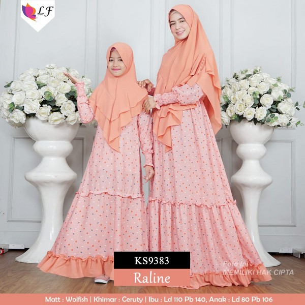 GAMIS COUPLE IBU DAN ANAK RALINE/GAMIS MURAH/GAMIS SYAR'I/ABAYA/GAMIS SOLO
