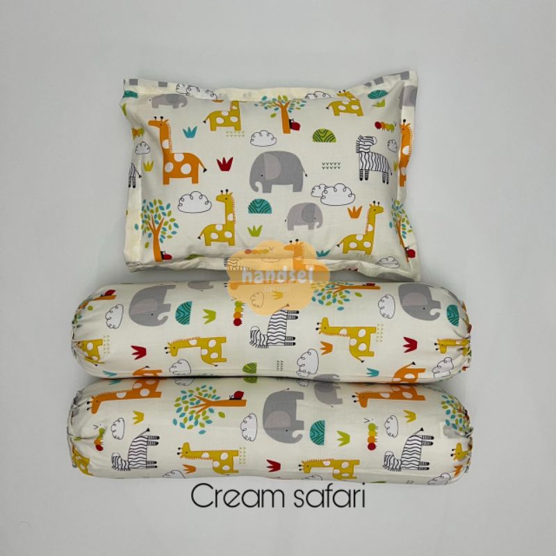 SARUNG BANTAL GULING BAYI KATUN-Cream safari