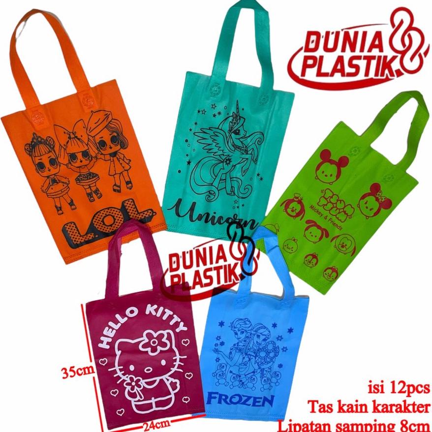 

Isi12Pc Tas Kain Karakter Sablon Acara Party Pesta Ultah Ulang Tahun Anak Souvernir Goodie Bag Kado Spunbob Gasset Tas Ramah Lingkungan Anak Cowok Cewek Spidermen Hellokiti Unicorn Frozen Doraemon Cars Tayo Lol Tsumtsum